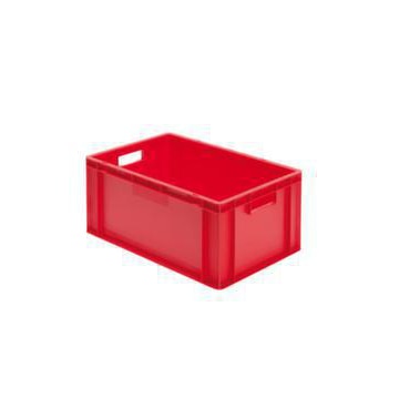 Euronorm-Stapelbehälter,HxLxB 270x600x400mm,51l,PP,rot,Wände geschlossen