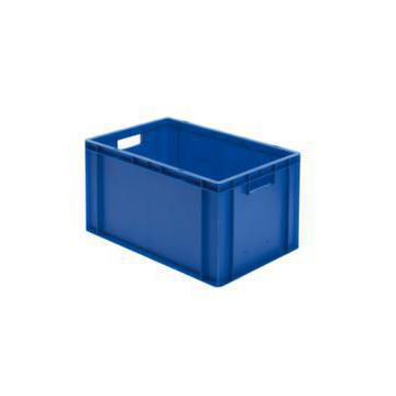 Euronorm-Stapelbehälter,HxLxB 320x600x400mm,61l,PP,blau,Wände geschlossen