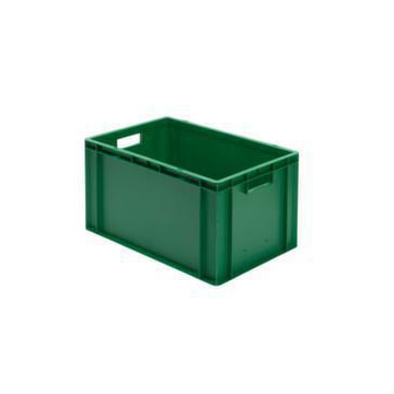 Euronorm-Stapelbehälter,HxLxB 320x600x400mm,61l,PP,grün,Wände geschlossen