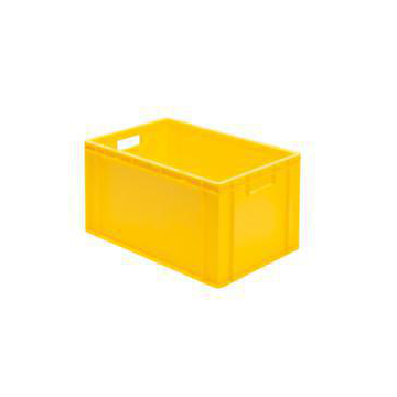 Euronorm-Stapelbehälter,HxLxB 320x600x400mm,61l,PP,gelb,Wände geschlossen