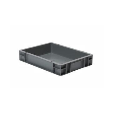 Euronorm-Stapelbehälter,HxLxB 75x400x300mm,7l,PP,grau,Wände geschlossen