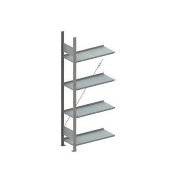 Lagerregal, Anbaufeld, HxBxT 1850x756x336mm, Fachl. 80kg, 4xFachboden