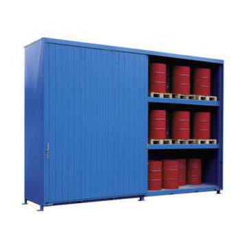 Gefahrstoff-Regalcontainer,max. 60x200l Fass,stehend