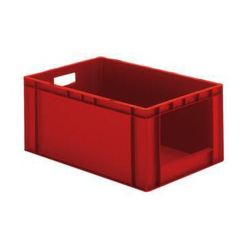 Euronorm-Stapelbehälter,HxLxB 270x600x400mm,51l,PP,rot,Wände geschlossen