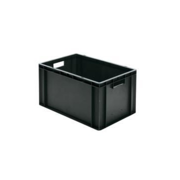 Euronorm-Stapelbehälter,HxLxB 320x600x400mm,61l,PP,grau,Wände geschlossen