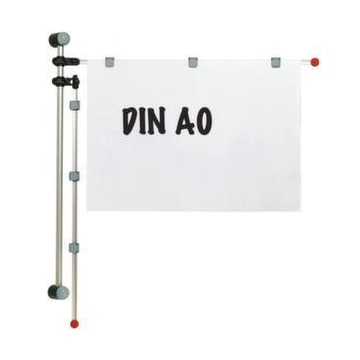 Wand-Planhalter, 2 Arme, Alu, schwarz/silber