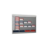 Auftragsplaner, 15 Fächer, HxB 1750x1575mm, Ablage(n) Kunststoff, grau