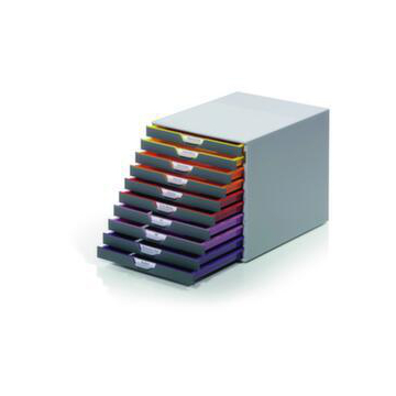 Schubladenbox,10xDIN A4/DIN C4/Folio,HxBxT 292x280x356mm,Kunststoff,grau