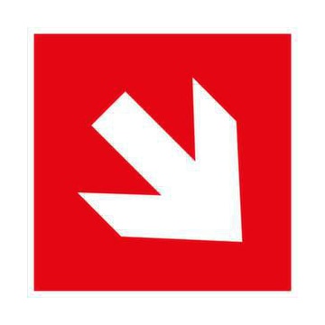 Brandschutzschild, Pfeil, Pfeil aufwärts/abwärts, Aufkleber, Folie