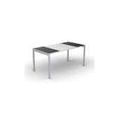 Schreibtisch, HxBxT 750x1600x800mm, Platte schwarz/weiß, rechteckig