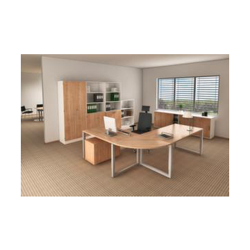 Höhenverstellbarer Schreibtisch,HxBxT 650-850x1800x800mm,Platte Nussbaum