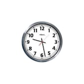 Wanduhr, Quarz, arabische Zahlen, Ziffernblatt weiß, Ø 500mm, Gehäuse Alu