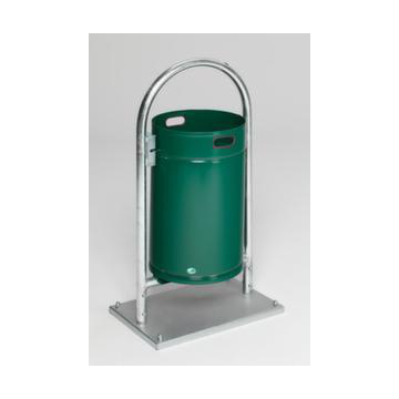 Abfallbehälter, m. Rohrbogenständer, f. außen, 60l, HxBxT 1100x600x400mm