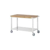 Werkbank, fahrbar, HxBxT 880x1250x700mm, Bucheplatte, Tragl. 450kg