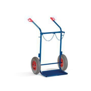 Flaschenkarre, Tragl. 200kg, 2x40/50l Flasche, m. Kette, RAL5010