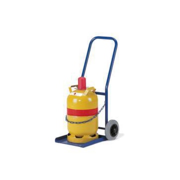 Flaschenkarre, Tragl. 100kg, Propangas 11kg Flasche, m. Kette, RAL5010