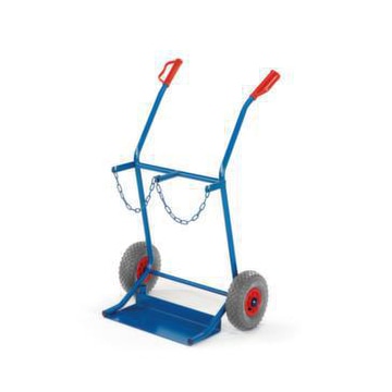 Flaschenkarre, Tragl. 100kg, 2x20l Flasche, m. Kette, RAL5010
