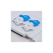 2 Schiebeschnapp-/2 Scharnierverschl., f. Euronormbehälter, PP, grau/blau