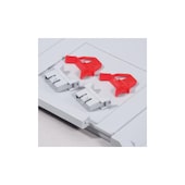 2 Schiebeschnapp-/2 Scharnierverschl., f. Euronormbehälter, PP, grau/rot