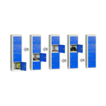 Schließfachsäule,HxBxT 778x225x200mm,1x4 Fächer,Türen mit Etikettenrahmen