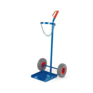 Flaschenkarre, Tragl. 100kg, Propangas 33kg Flasche, m. Kette, RAL5010