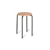 Stapelhocker, Sitz H 580mm, Sitz Buche, Gestell schwarz