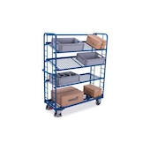 Etagenwagen, Tragl. 250kg, 4 Etage(n), neigbar, Ladefl. LxB 1355x550mm