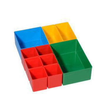 Einsatzboxen-Set,Kastengröße 1/2/3/4,rot,gelb,blau,grün