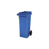 Mülltonne, 80l, HxBxT 930x445x520mm, Deckel blau, Korpus PE blau, 2 Räder