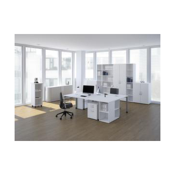 Höhenverstellbarer Schreibtisch, HxBxT 680-820x1800x800mm, Platte weiß