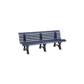 Parkbank, HxBxT 800x2000x450mm, 13 Latten, PVC-Leisten-Sitz blau