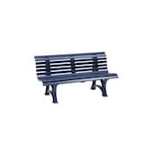 Parkbank, HxBxT 800x1500x450mm, 13 Latten, PVC-Leisten-Sitz blau