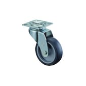 Lenkrolle, Tragl. 50kg, TPE, Ø 50mm, Gleitlager, Felge Kunststoff, Platte