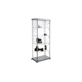 Standvitrine,HxBxT 1800x850x450mm,4xGlasboden,Flügeltür,ESG,Profil silber