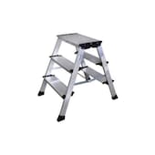 Stehleiter, 2x3 Stufe(n), Podest H 650mm, Alu