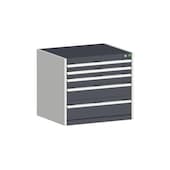 Schubladenschrank, HxBxT 700x800x525mm, 5 Schublade(n), Normallastauszug