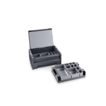 Werkzeug-/Materialkasten,HxBxT 190x454x318mm,18 Boxen in 2 Ebenen,ABS
