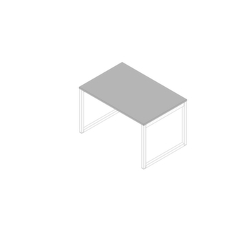Schreibtisch, HxBxT 730x1200x800mm, Platte grau, Kufengestell weiß