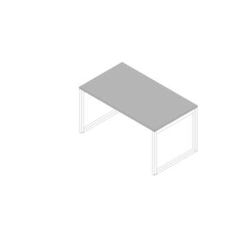 Schreibtisch, HxBxT 730x1400x800mm, Platte grau, Kufengestell weiß