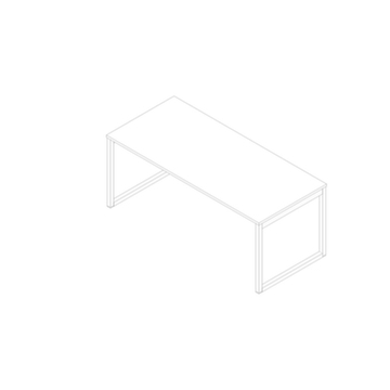 Schreibtisch, HxBxT 730x1800x800mm, Platte weiß, Kufengestell weiß