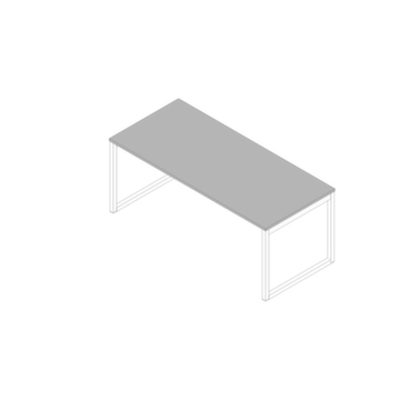 Schreibtisch, HxBxT 730x1800x800mm, Platte grau, Kufengestell weiß