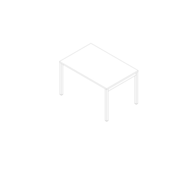 Schreibtisch, HxBxT 755x1200x800mm, Platte weiß, 4-Fuß weiß