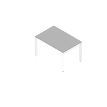 Schreibtisch, HxBxT 755x1200x800mm, Platte grau, 4-Fuß weiß