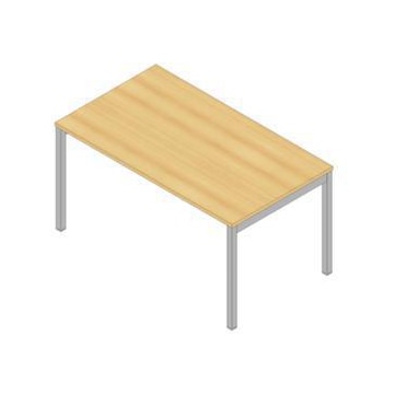 Schreibtisch, HxBxT 755x1400x800mm, Platte Buche, 4-Fuß alu