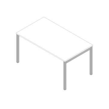 Schreibtisch, HxBxT 755x1400x800mm, Platte weiß, 4-Fuß alu