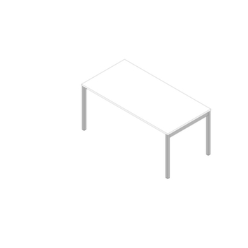 Schreibtisch, HxBxT 755x1600x800mm, Platte weiß, 4-Fuß alu