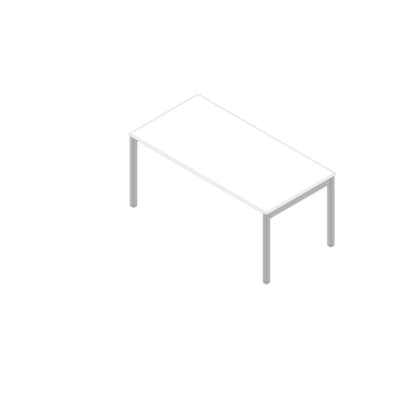 Schreibtisch, HxBxT 755x1600x800mm, Platte weiß, 4-Fuß alu