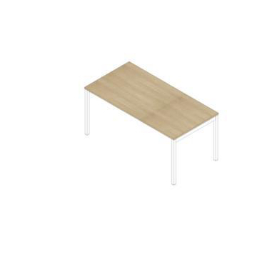 Schreibtisch, HxBxT 755x1600x800mm, Platte Eiche, 4-Fuß weiß