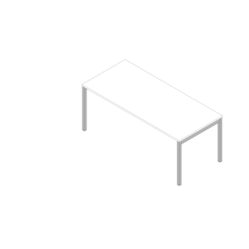 Schreibtisch, HxBxT 755x1800x800mm, Platte weiß, 4-Fuß alu