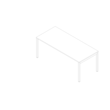 Schreibtisch, HxBxT 755x1800x800mm, Platte weiß, 4-Fuß weiß